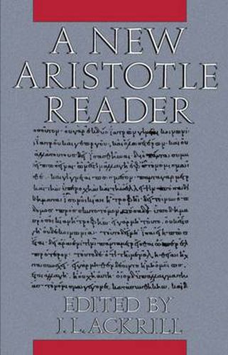 Cover image for A New Aristotle Reader