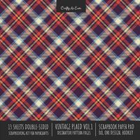 Cover image for Vintage Plaid 1 Scrapbook Paper Pad 8x8 Scrapbooking Kit for Cardmaking Gifts, DIY Crafts, Printmaking, Papercrafts, Decorative Pattern Pages