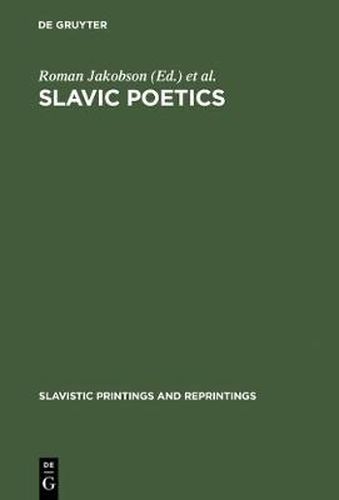 Slavic Poetics: Essays in Honor of Kiril Taranovsky