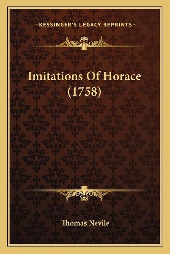 Cover image for Imitations of Horace (1758)