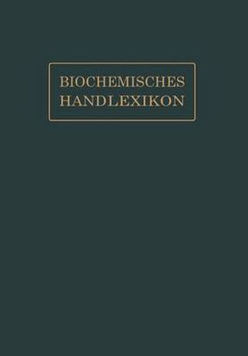 Biochemisches Handlexikon: IX. Band (2. Erganzungsband)