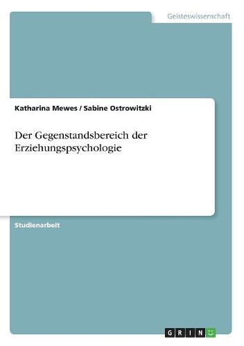 Cover image for Der Gegenstandsbereich Der Erziehungspsychologie