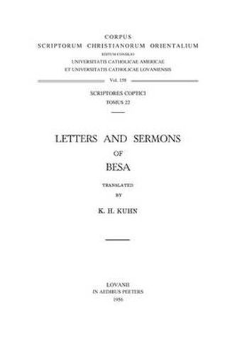 Cover image for Letters and Sermons of Besa: V.