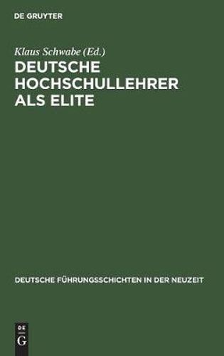 Cover image for Deutsche Hochschullehrer als Elite