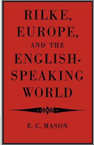 Cover image for Rilke, Europe, and the English-Speaking World