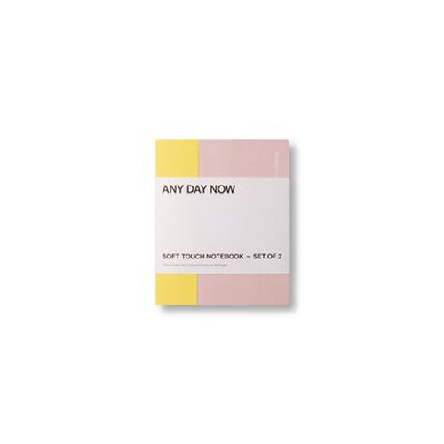Cover image for Any Day Now - Soft touch - Set of 2 - A6 Cropped - Ruled  - Yellow & Pink