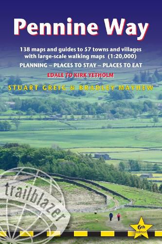 Cover image for Pennine Way - guide and maps to 57 towns and villages with large-scale walking maps (1:20 000): Edale to Kirk Yetholm - Planning, places to stay and places to eat