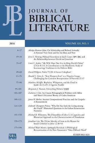 Journal of Biblical Literature 135.1 (2016)