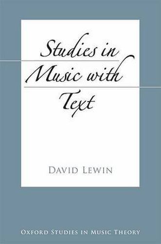 Cover image for Studies in Music with Text