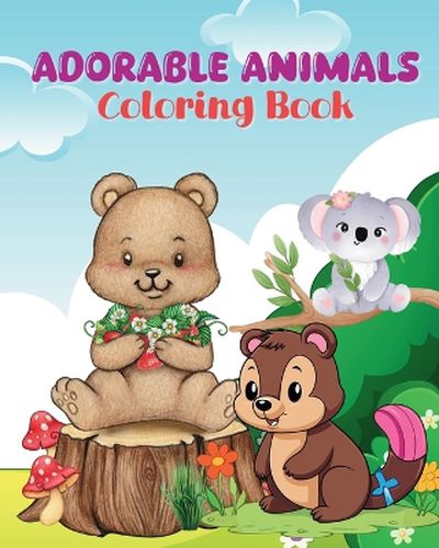 Cover image for Adorable Animals Coloring Book