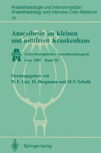 Cover image for Anaesthesie im Kleinen und Mittleren Krankenhaus