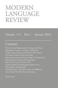 Cover image for Modern Language Review (111: 1) January 2016