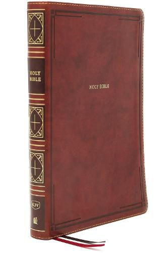 Cover image for KJV Holy Bible, Giant Print Thinline Bible, Brown Leathersoft, Thumb Indexed, Red Letter, Comfort Print: King James Version