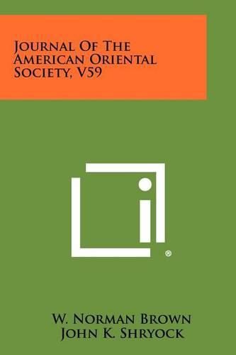 Journal of the American Oriental Society, V59