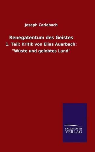 Cover image for Renegatentum des Geistes