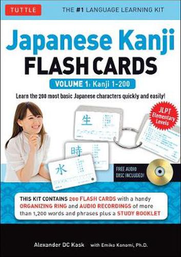 Japanese Kanji Flash Cards Kit Volume 1: Kanji 1-200: JLPT Beginning Level: Learn 200 Japanese Characters Including Native Speaker Audio, Sample Sentences & Compound Words