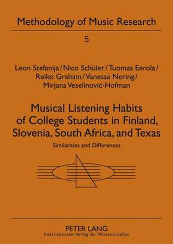 Cover image for Musical Listening Habits of College Students in Finland, Slovenia, South Africa, and Texas: Similarities and Differences