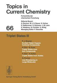 Cover image for Triplet States III