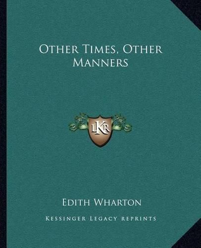 Cover image for Other Times, Other Manners