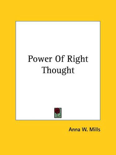 Cover image for Power of Right Thought