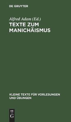 Cover image for Texte Zum Manichaismus