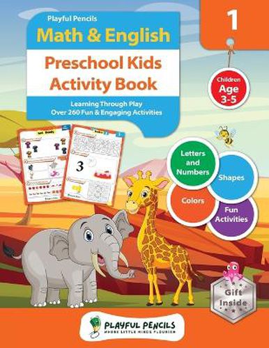 Cover image for Playful Pencils Math & English Preschool Kids Activity Book