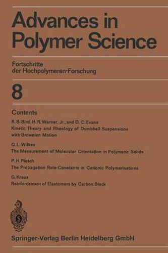 Advances in Polymer Science: Fortschritte der Hochpolymeren-Forschung