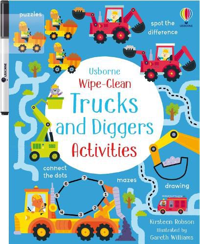 Cover image for Wipe-Clean Trucks and Diggers Activities