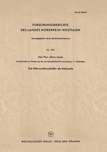 Cover image for Die Mikrowellenschalter ALS Mehrpole