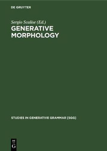 Cover image for Generative Morphology