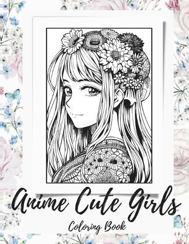 Cover image for Anime Girls Coloring Book For Adults