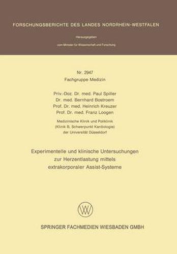 Cover image for Experimentelle Und Klinische Untersuchungen Zur Herzentlastung Mittels Extrakorporaler Assistsysteme