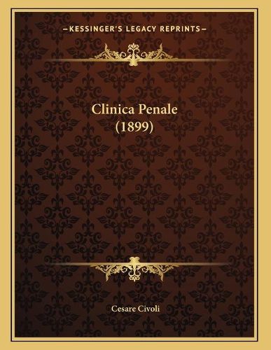 Cover image for Clinica Penale (1899)