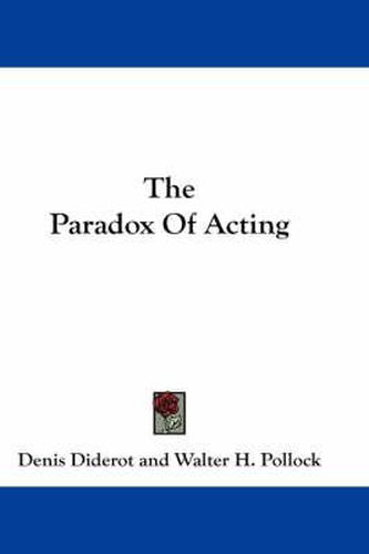 Cover image for The Paradox of Acting