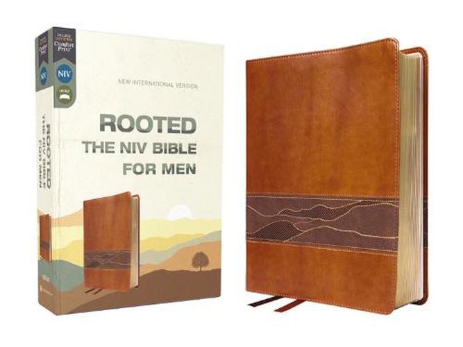 Cover image for Rooted: The NIV Bible for Men, Leathersoft, Brown, Comfort Print