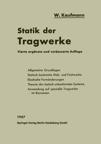 Cover image for Statik Der Tragwerke