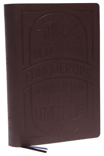 KJV, Large Print Center-Column Reference Bible, Verse Art Cover Collection, Genuine Leather, Brown, Red Letter, Comfort Print: Holy Bible, King James Version