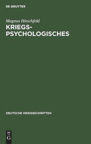 Cover image for Kriegspsychologisches