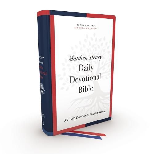 NKJV, Matthew Henry Daily Devotional Bible, Hardcover, Red Letter, Thumb Indexed, Comfort Print: 366 Daily Devotions by Matthew Henry