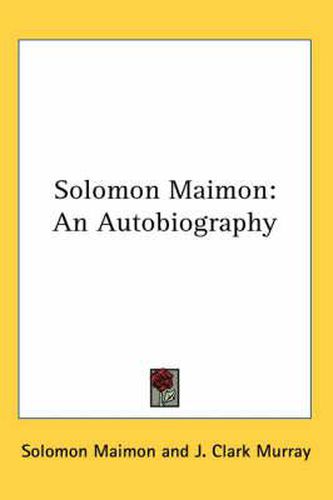 Cover image for Solomon Maimon: An Autobiography