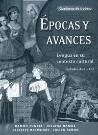Cover image for Epocas y avances [Workbook]: Lengua en su contexto cultural, Cuaderno de trabajo