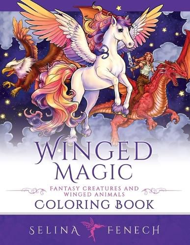 Cover image for Winged Magic - Fantasy Creatures and Winged Animals Coloring Book