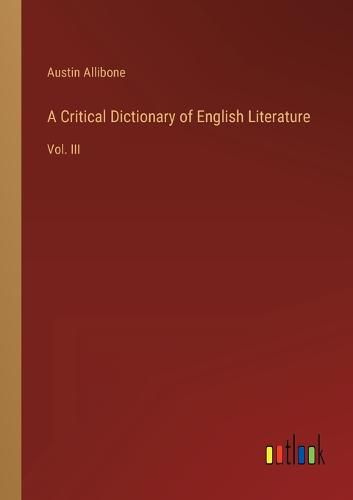 Cover image for A Critical Dictionary of English Literature