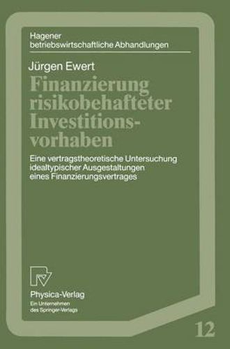 Cover image for Finanzierung Risikobehafteter Investitionsvorhaben