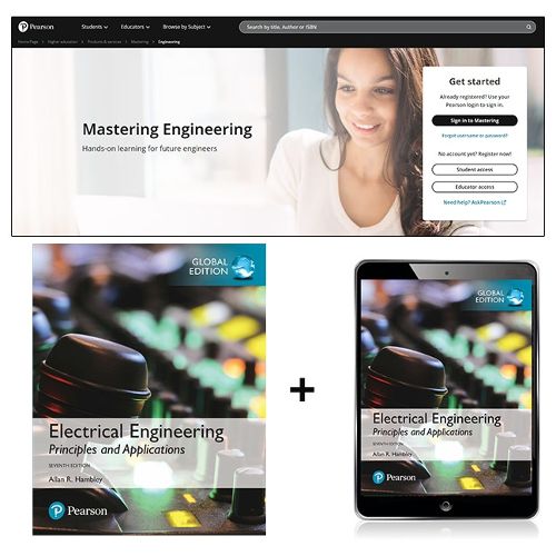 Cover image for Electrical Engineering: Principles & Applications, Global Edition + Mastering Engineering with eText