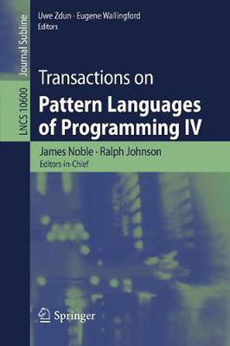 Cover image for Transactions on Pattern Languages of Programming IV