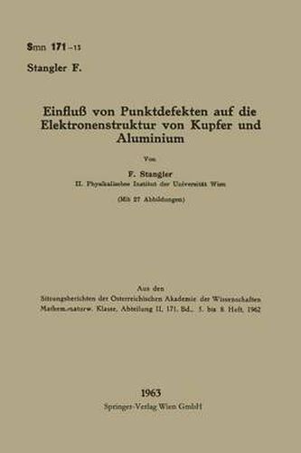 Cover image for Einfluss Von Punktdefekten Auf Die Elektronenstruktur Von Kupfer Und Aluminium