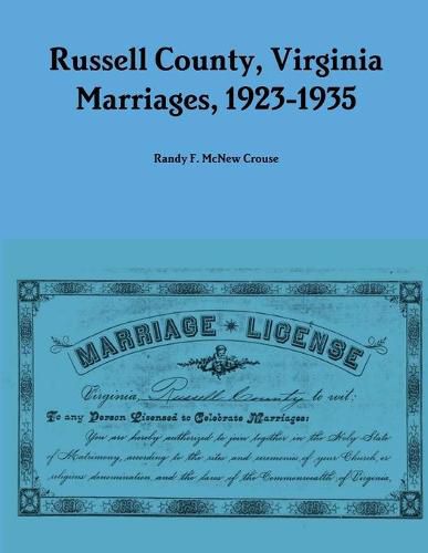 Cover image for Russell County, Virginia Marriages, 1923-1935