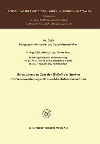 Cover image for Untersuchungen UEber Den Einfluss Der Struktur Von Warenverteilungsnetzen Auf Die Distributionskosten