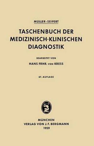 Taschenbuch Der Medizinisch-Klinischen Diagnostik